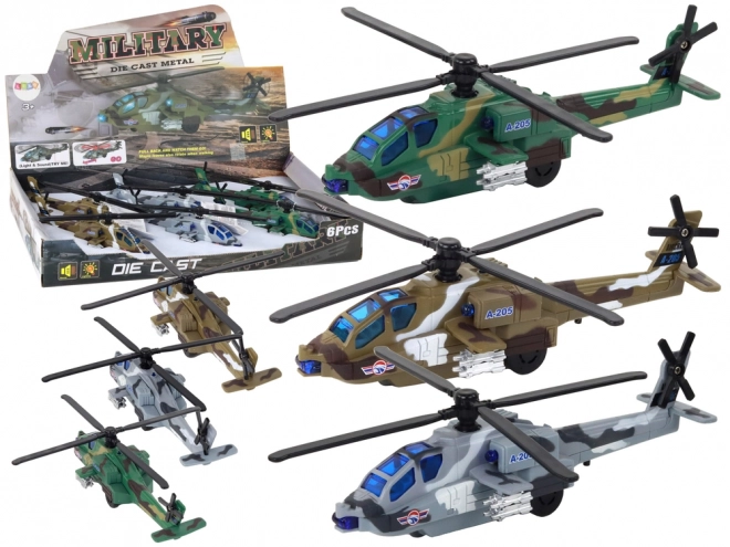 Wojskowy helikopter Wojskowy helikopter Aluminiowa mieszanina Efekty świetlne i dźwiękowe