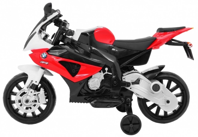 BMW S1000 RR Motocykl dziecięcy na baterie + koła pomocnicze + podnóżek – czerwony