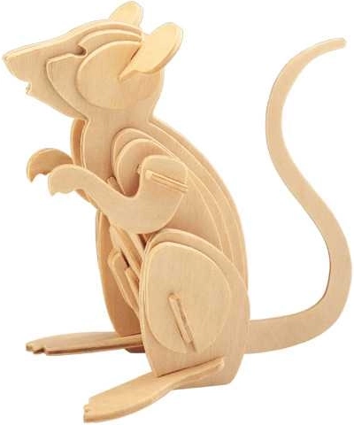 Woodcraft drewniane puzzle 3D mysz