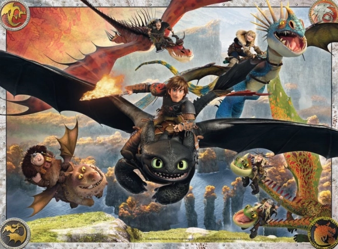 Ravensburger puzzle Jak wytresować smoka: Dobrzy smoczy XXL 150 elementów
