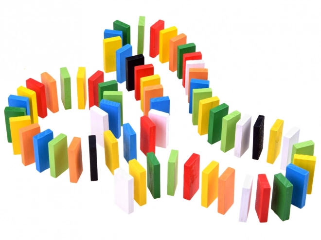 Drewniane kolorowe domino 300 elementów