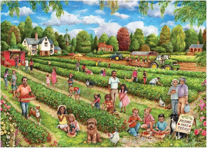 Puzzle Zbieranie truskawek 1000 kawałków