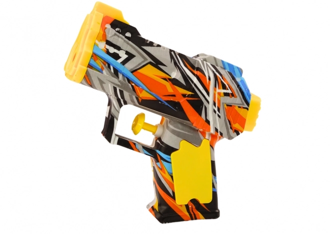 Mały pistolet wodny żółto pomarańczowy graffiti