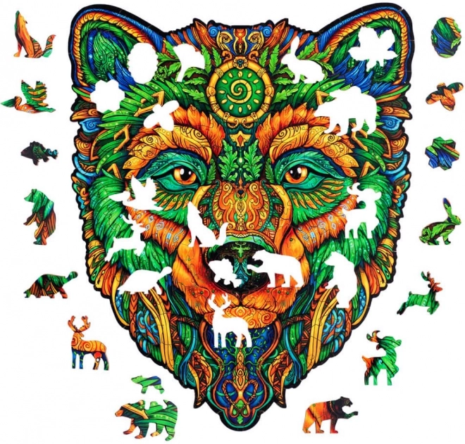 Drewniane puzzle Mądry Niedźwiedź