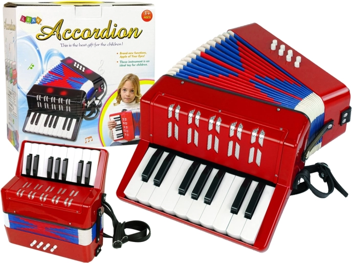 Dziecięcy akordeon – instrument muzyczny – Czerwony
