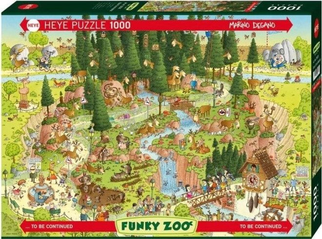 HEYE Puzzle Szalona ZOO: Wystawa Czarny Las 1000 elementów