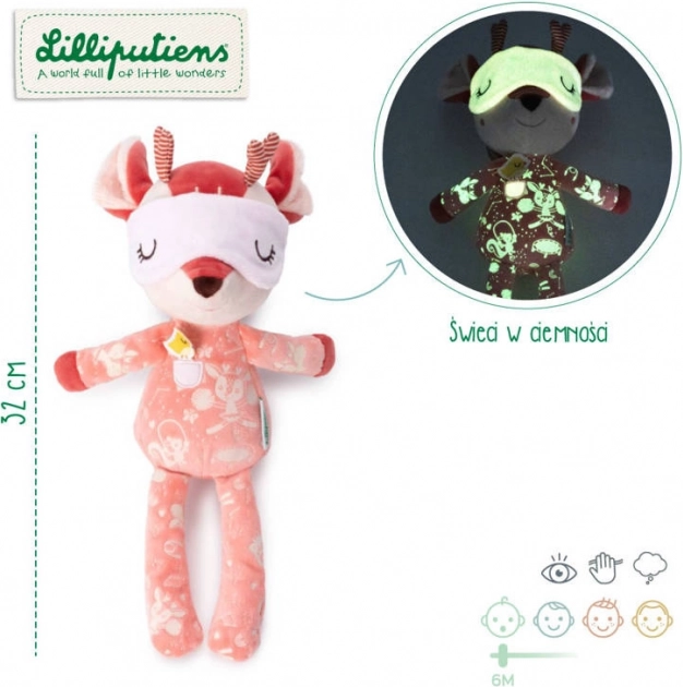 Lilliputiens pluszowa przytulanka usypiająca sarenka Stella ze świecącymi elementami 6m+