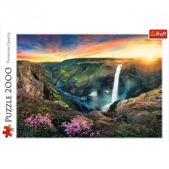 Puzzle 2000 kawałków Wodospad Haifoss, Islandia