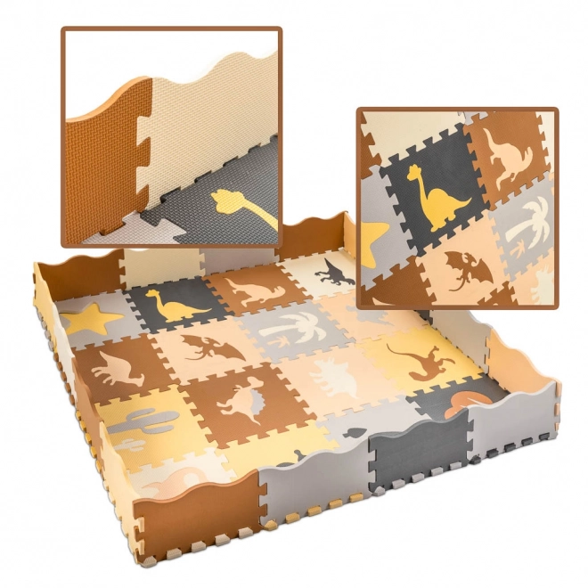 Piankowe puzzle z dinozaurami i kojcem - 36 części