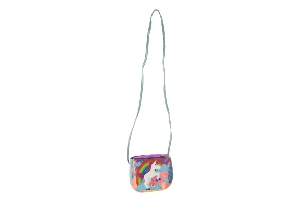 Torebka/torba tęczowy jednorożec plastik 4 kolory w woreczku 17x15x3cm