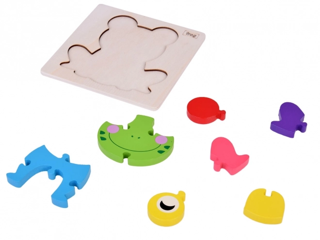 Drewniane 3D puzzle żaba Montessori