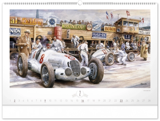 Kalendarz ścienny NOTIQUE Oldtimery – Václav Zapadlík 2025, 64 x 42 cm