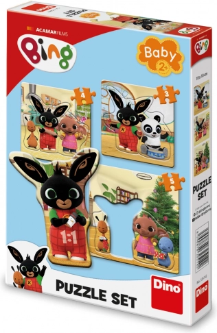Puzzle dla maluchów Bing i przyjaciele 3 w 1 (3, 4, 5 elementów)