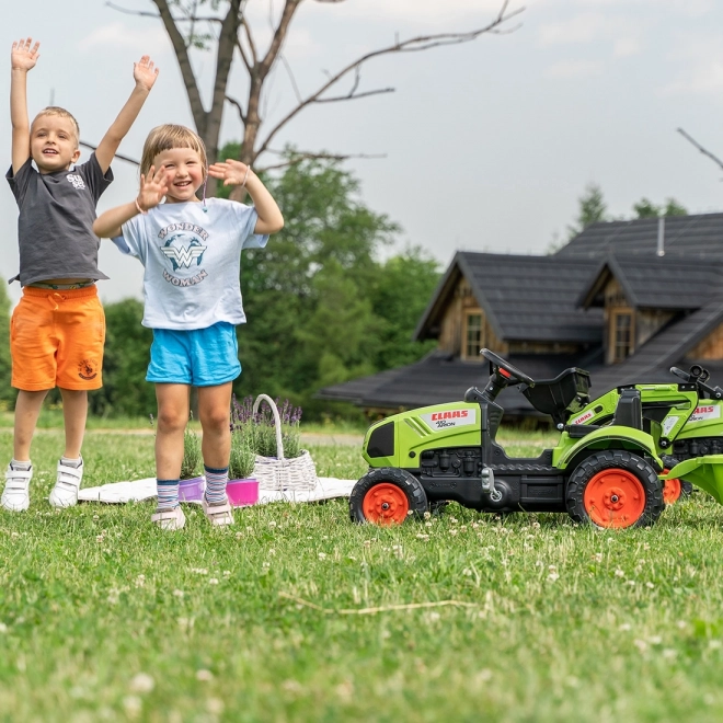 Traktor na pedały Claas Arion 410 z przyczepką zielony