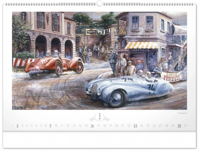 Kalendarz ścienny NOTIQUE Oldtimery – Václav Zapadlík 2025, 64 x 42 cm