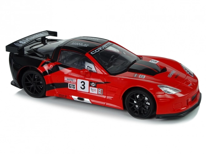 Sportowy wyścigowy RC samochód 1:18 Corvette C6.R czerwony 2.4G z oświetleniem