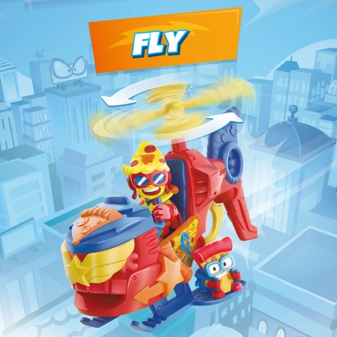 SuperThings Pizzacopter z wyrzutnią dysków