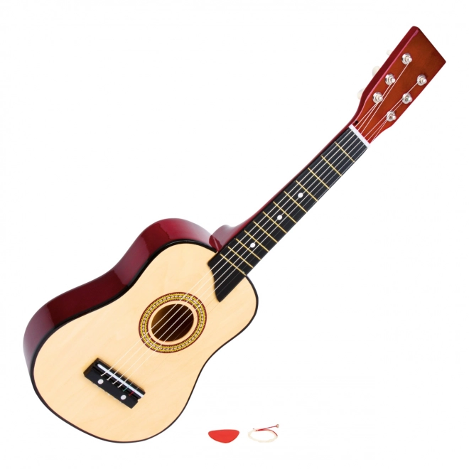 Mała Stopa Dziecięca zabawka drewniana gitara naturalna