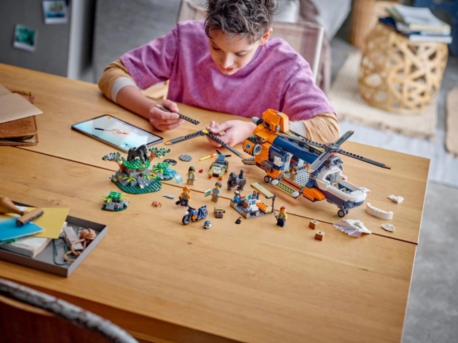 LEGO City 60437 Helikopter do badań w dżungli na podstawowej bazie