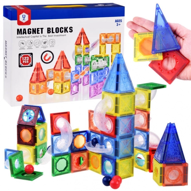 Magnetyczna konstrukcja kulodromowych torów kulkowych ZA4719 - 123 elementy