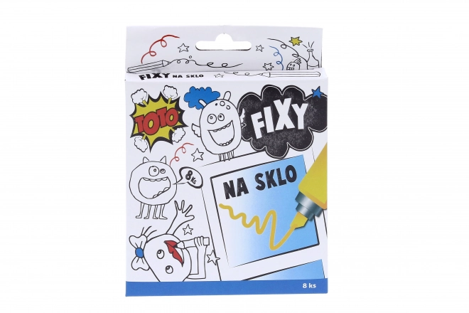 Markery na szkło 8 kolorów