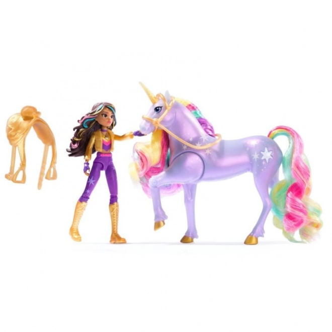 Świetlny jednorożec i figurka Sophia & Wildstar