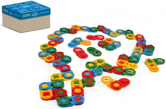 Plastowe klocki konstrukcyjne Domino 64 szt. dla dzieci 12m+ Wader