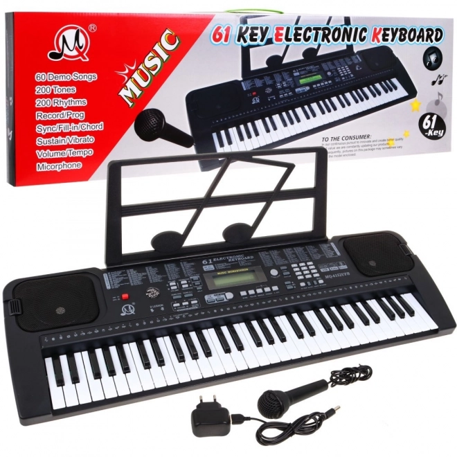 Klawiatura z mikrofonem dla dzieci 5+ Taktometr USB MP3 Radio - Model nr 6152