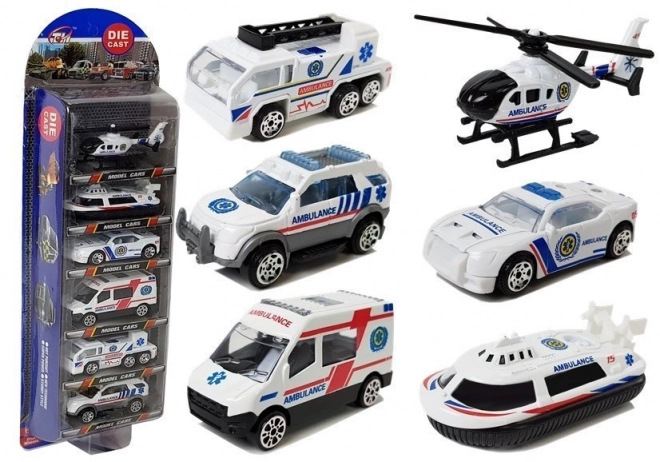 Zestaw pojazdów ratunkowych 1:64 6 sztuk