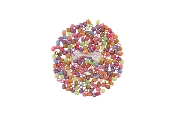 Koraliki z sznurkiem plastik, mix kolorów, w plastikowym pudełku 3,5x12,5cm