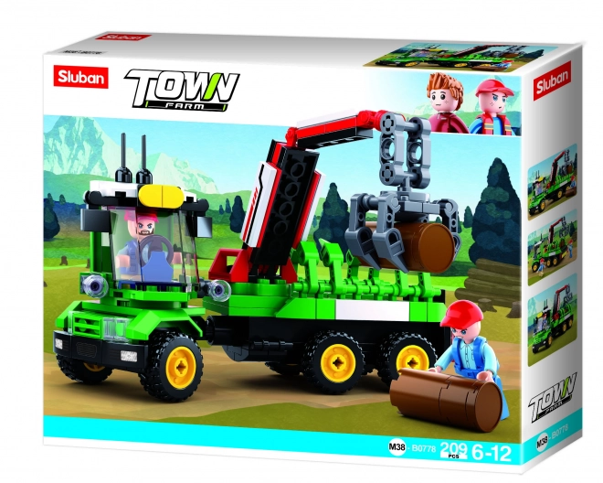 Sluban Farma Traktor z przyczepą na kłody