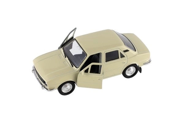 Samochód Welly Škoda 105L metal/plast 11cm 1:34-39 na wolny bieg 4 kolory w pudełku 15x7x7cm