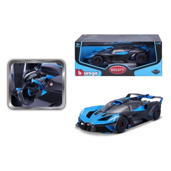 Model Bugatti Bolide niebiesko/czarny 1:18