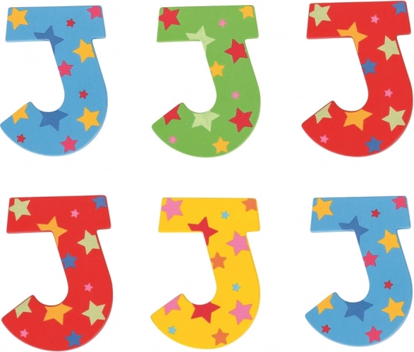 Bigjigs Toys drewniana litera J w gwiazdki