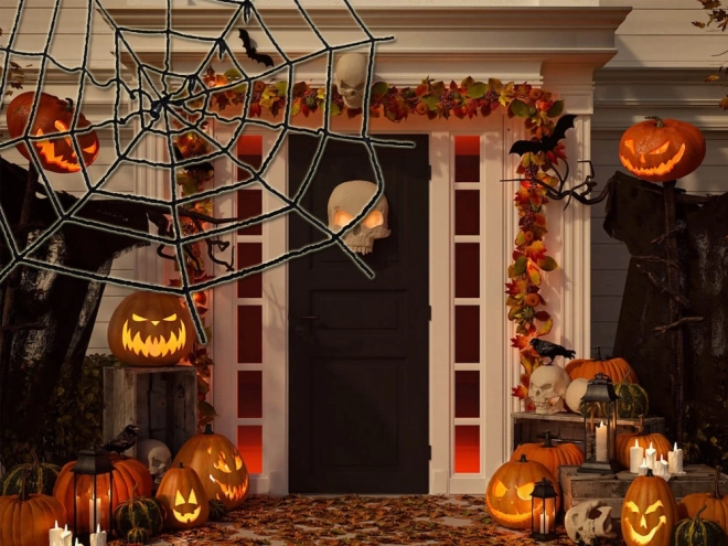 Sztuczna czarna pajęczyna na Halloween