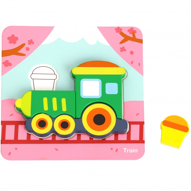 Woopie drewniane puzzle pojazdy Montessori FSC