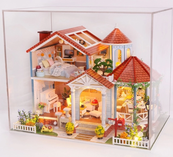 Dziewięć miniatur domków Dom kolorowej glazury