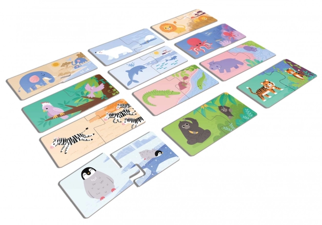 KukiKuk 80036 Veeeeliké puzzle duo Gdzie mieszkają zwierzątka