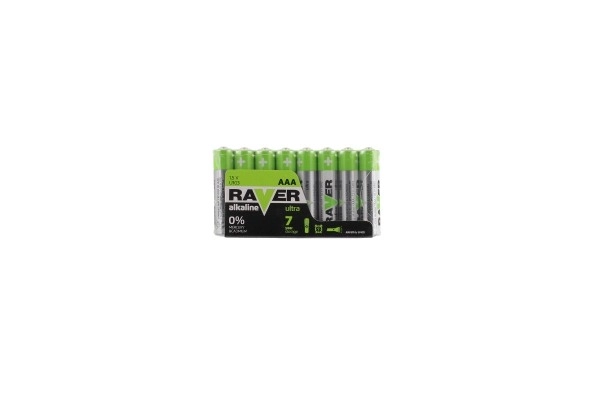 Baterie RAVER LR03/AAA 1,5 V alkaliczne ultra 8 sztuk w folii
