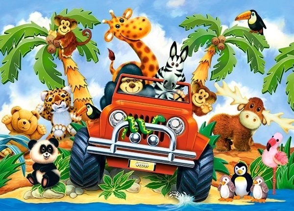 Puzzle 60 elementów Softies on Safari