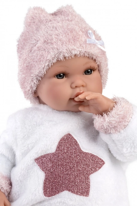 Llorens 63648 NOWORODEK - realistyczna lalka niemowlę z dźwiękami i miękkim materiałowym ciałem - 36 cm