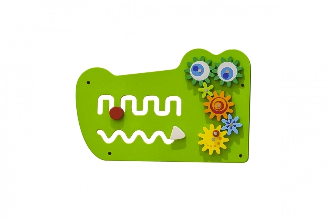 Drewniany panel ścienny Montessori - krokodyl