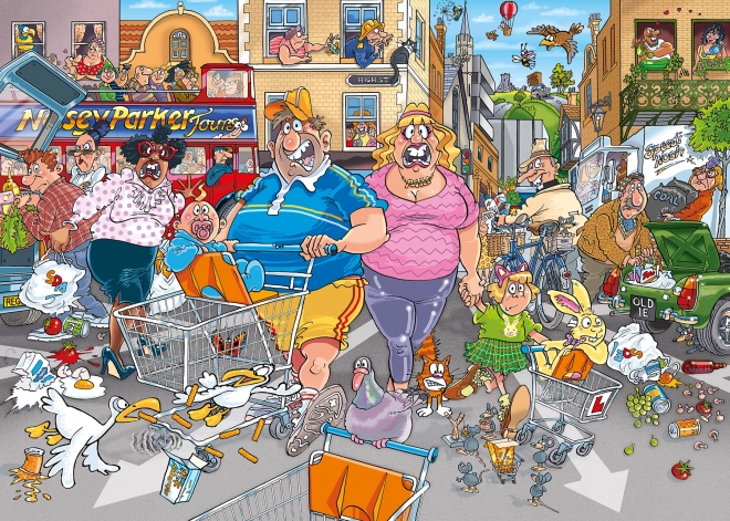 Jumbo Puzzle Wasgij: Szaleństwo środkowej ulicy 1000 elementów