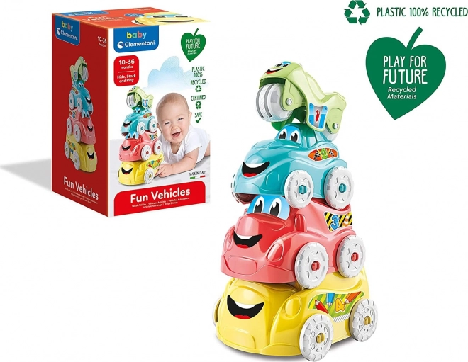 CLEMENTONI BABY Zabawne pojazdy do układania (Graj Dla Przyszłości)