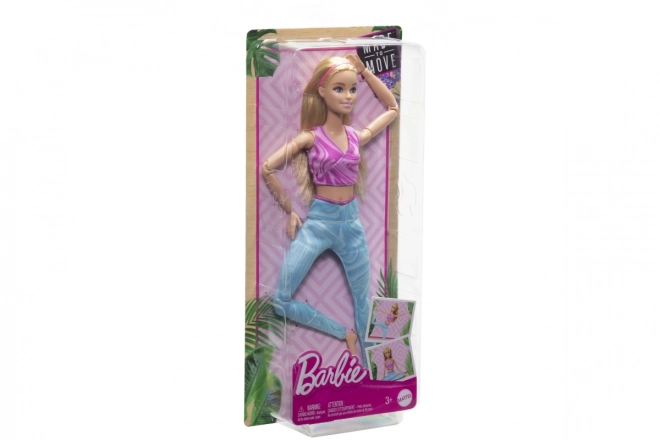 Barbie w ruchu - Blondynka w niebieskich legginsach HRH27
