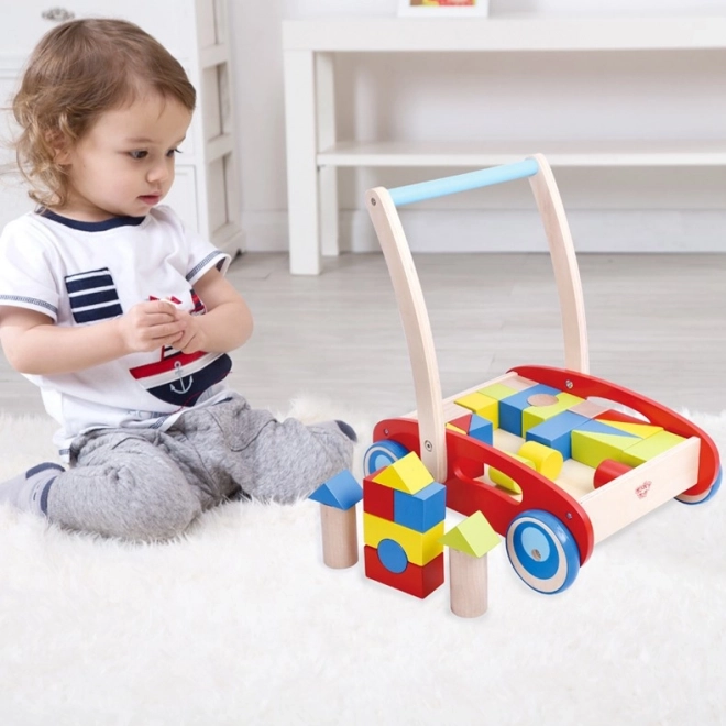Drewniany chodzik z klockami Tooky Toy