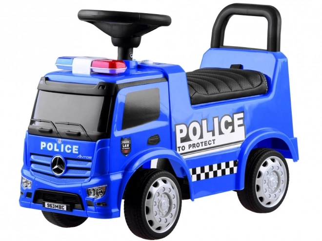 Dziecięce jeździk z dźwiękiem Mercedes Antos POLICE niebieski