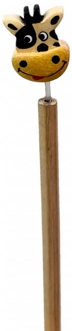 Drewniany ołówek z głową krowy