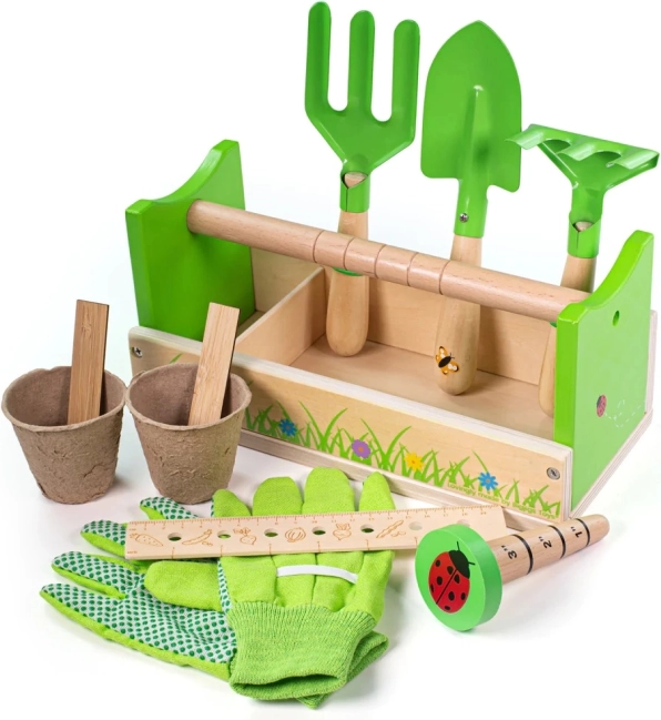 Bigjigs Toys zestaw ogrodniczy w skrzynce dla dzieci