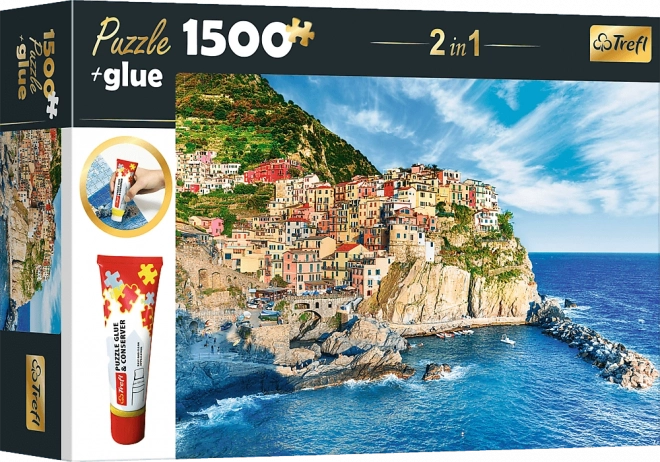 Zestaw puzzli Manarola, Liguria, Włochy 1500 elementów z klejem